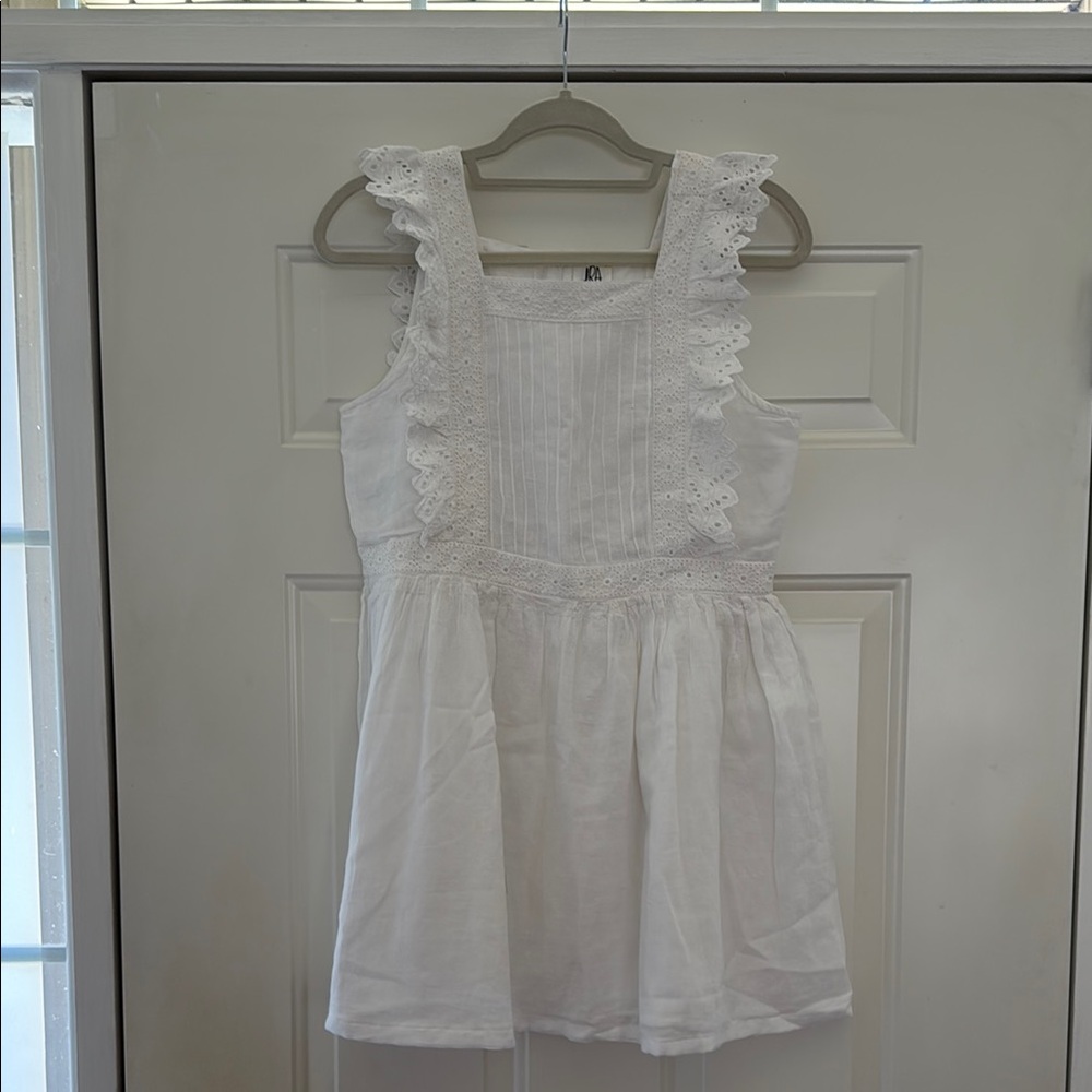 Cream Sleeveless Flutter Sleeve Sundress